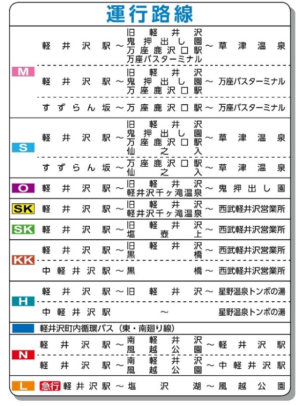 西武観光バス株式会社 対象路線