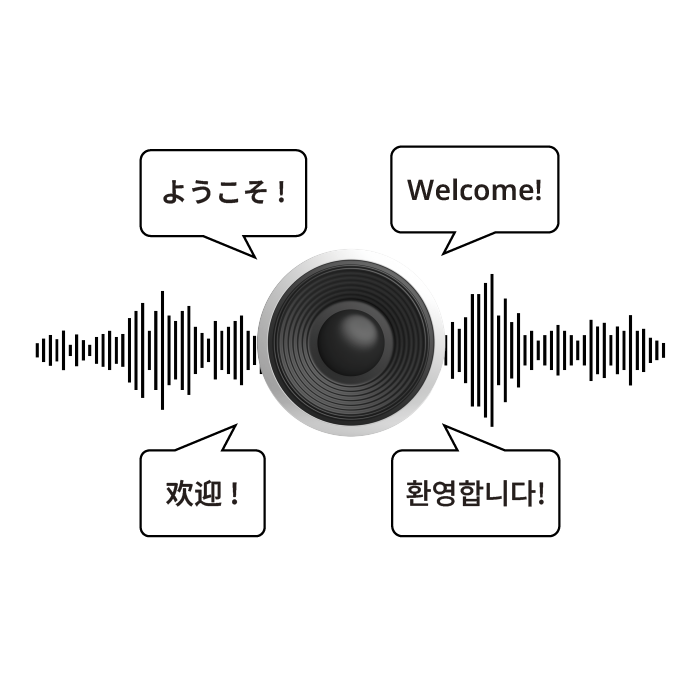 多言語音声アナウンスシステム
